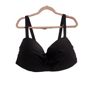 Time and Tru Women's Plus Black Molded Cup Bikini Swim Top, Sizes 2X